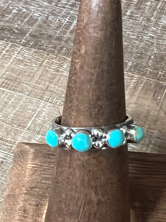 4 Stone Turquoise Stackable Ring
