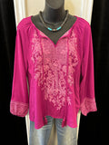 Pauline Embroidered Top-Pink