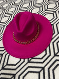 Janessa Chain Felt Hat-Pink