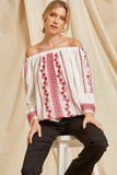 Tara Off the Shoulder Top-Red