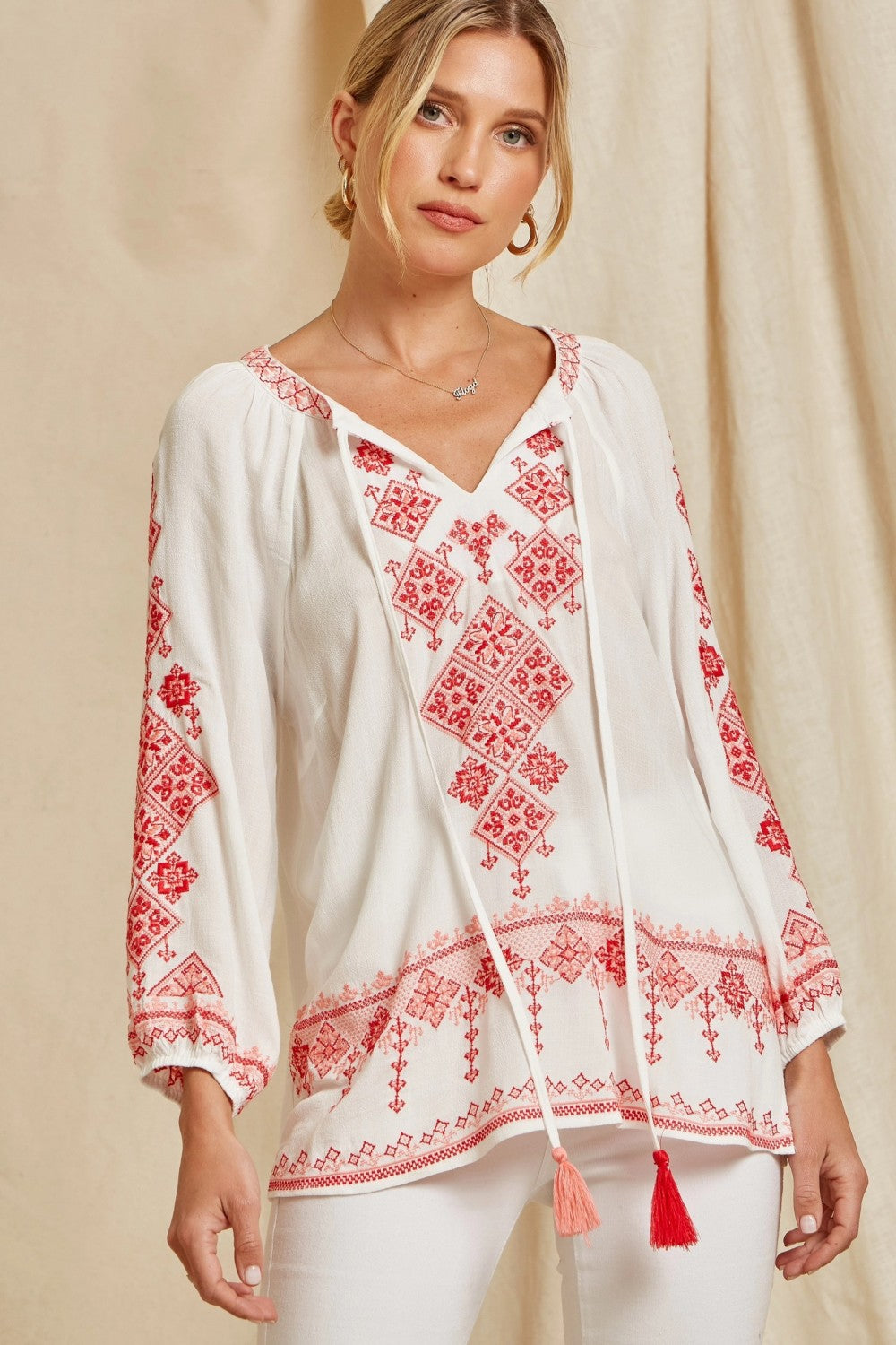 Ella Embroidered Tunic Top – Missy's Boutique