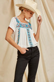 Corrina Floral Embroidered Top
